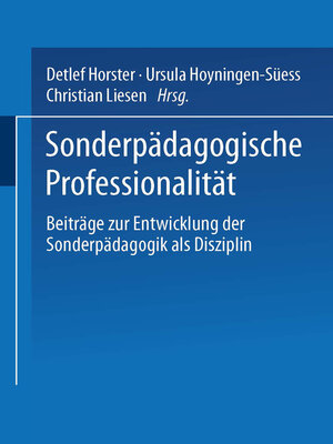 cover image of Sonderpädagogische Professionalität